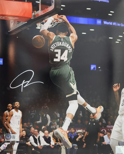 Milw Bucks 2021 NBA Champ GIANNIS ANTETOKOUNMPO Signed 11x14 Photo #4 AUTO - BAS