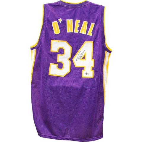 Shaquille O'Neal Autographed/Signed Pro Style XL Purple Jersey Beckett 47408