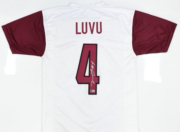 Frankie Luvu Autographed White Pro Style Jersey - Beckett W Hologram *Silver