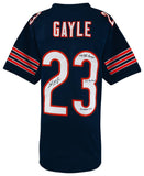 Shaun Gayle Signed Navy Custom Football Jersey w/3-Inscriptions - (SCHWARTZ COA)