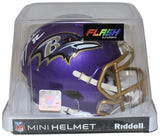 Ray Lewis Autographed Baltimore Ravens Flash Mini Helmet Beckett 36494