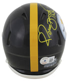 Steelers Jerome Bettis Authentic Signed Black Speed Mini Helmet BAS Witnessed