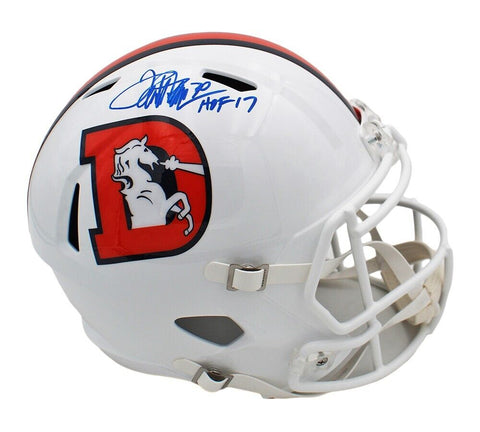 Terrell Davis Signed Denver Broncos Speed Full Size Alternate Snowcap Helmet-HOF