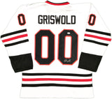 CHRISTMAS VACATION CHEVY CHASE AUTOGRAPHED SIGNED WHITE JERSEY JSA STOCK #230658