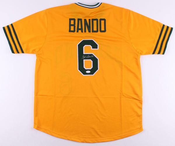 Sal Bando Signed Oakland Athletics Yellow Jersey (JSA COA) 3xWorld Series Champ
