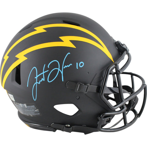 Justin Herbert Autographed/Signed LA Chargers Pro Eclipse Helmet Fanatics 50035