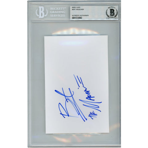 Bert Kreischer Autographed/Signed The Machine 4x6 Index Card Slab Beckett 54559