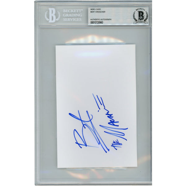 Bert Kreischer Autographed/Signed The Machine 4x6 Index Card Slab Beckett 54559
