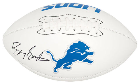 Barry Sanders Signed Franklin Detroit Lions White Logo Football - (SCHWARTZ COA)
