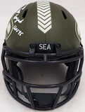 LARGENT ZORN AUTOGRAPHED SEAHAWKS CAMO MINI HELMET SALUTE TO SERVICE MCS 211063