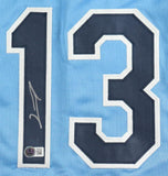 Junior Caminero Signed Tampa Bay Rays Jersey (Beckett) 2025 Rookie / 3rd Base