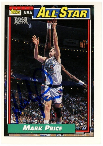 Mark Price Autographed/Signed 1992-93 Topps #113 Trading Card Beckett 52579