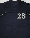 Brewers All Star PRINCE FIELDER Signed Custom Replica NAVY Jersey AUTO - JSA