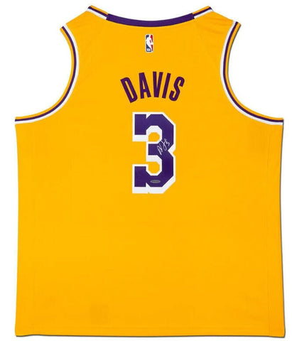Anthony Davis Autographed Los Angeles Lakers Nike Gold Swingman Jersey UDA