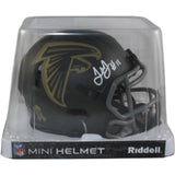 Julio Jones Autographed Atlanta Falcons 25 STS Mini Helmet Beckett Witness 56465