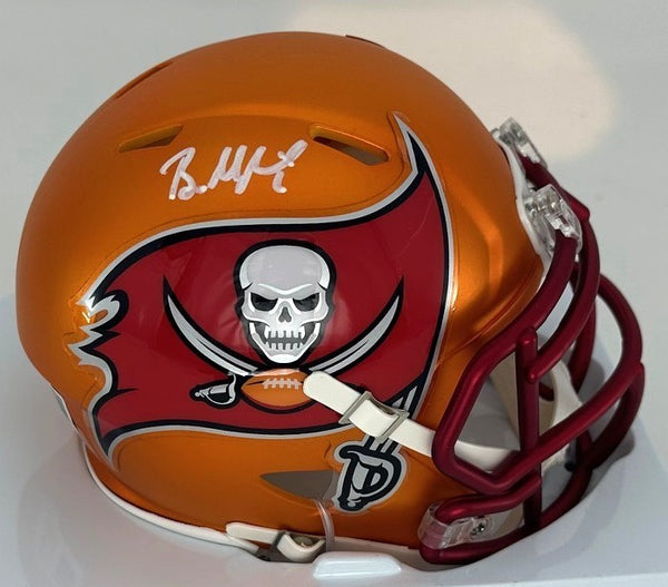 Buccaneers QB BAKER MAYFIELD Signed Riddell BLAZE Speed Mini Helmet AUTO - BAS