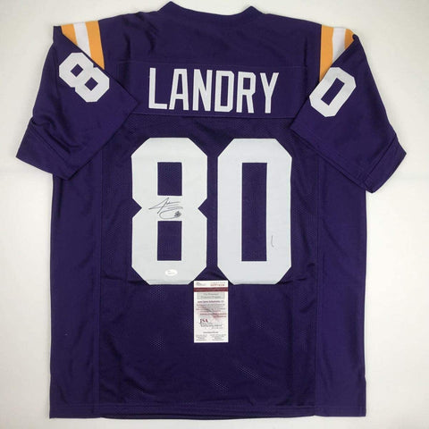 Autographed/Signed JARVIS LANDRY LSU Tigers Purple College Jersey JSA COA Auto