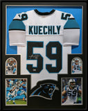FRAMED CAROLINA PANTHERS LUKE KUECHLY AUTOGRAPHED SIGNED JERSEY BECKETT HOLO