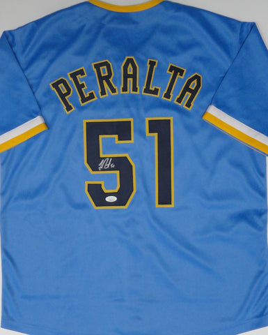 Brewers FREDDY PERALTA Signed Custom Replica MKE City Edition Jersey AUTO - JSA
