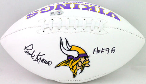 Paul Krause Autographed Minnesota Vikings Logo Football W/ HOF- Beckett W *Black