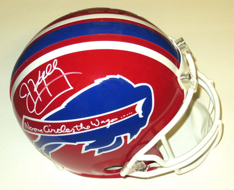 Jim Kelly Signed Bills Authentic Pro Line Helmet W/Nobody Circles the Wagon BAS