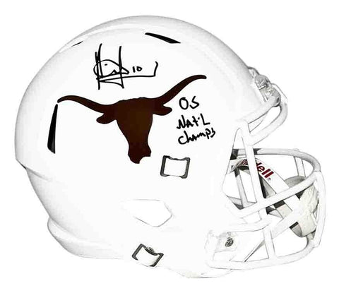 VINCE YOUNG SIGNED TEXAS LONGHORNS FULL SIZE SPEED HELMET W/ 05 NATL CHAMPS
