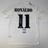 Autographed/Signed Ronaldo Nazario Real Madrid White Jersey Beckett BAS COA