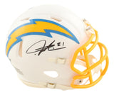 LaDainian Tomlinson Signed San Diego Chargers White Mini Speed Helmet 2 BAS