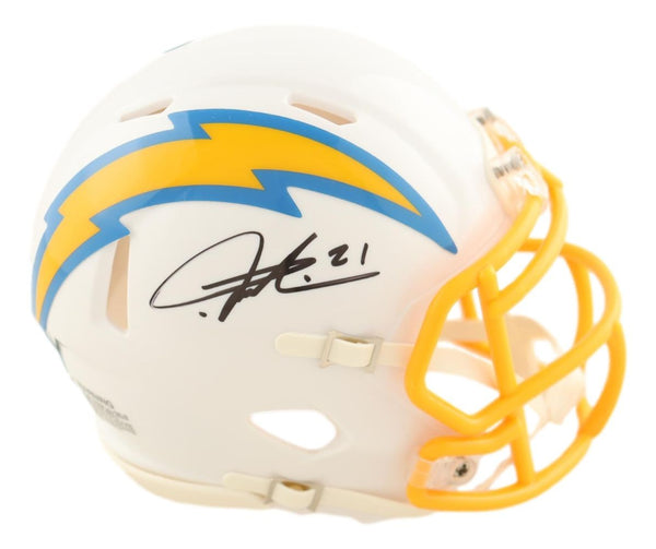 LaDainian Tomlinson Signed San Diego Chargers White Mini Speed Helmet 2 BAS