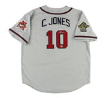 Chipper Jones Signed Atlanta Braves M&N Authentic Throwback Grey Jersey