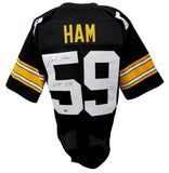 Jack Ham HOF Signed/Inscr Black Steelers Custom Football Jersey Beckett 192384