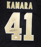 New Orleans Saints Alvin Kamara Autographed Black Jersey Beckett QR #1W446084