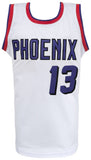 Steve Nash Signed White Embroidered Stat Basketball Custom Jersey -(BECKETT COA)