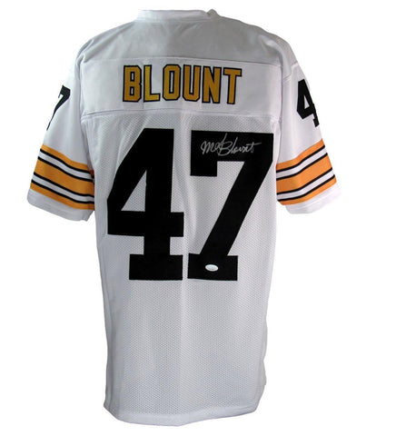 Mel Blount HOF Autographed White Custom Football Jersey Pittsburgh Steelers JSA