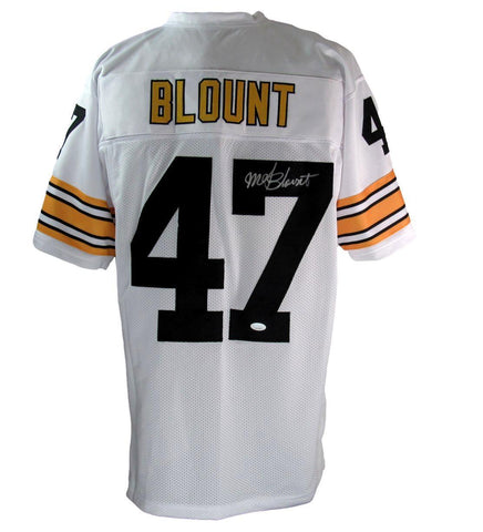 Mel Blount HOF Autographed White Custom Football Jersey Pittsburgh Steelers JSA