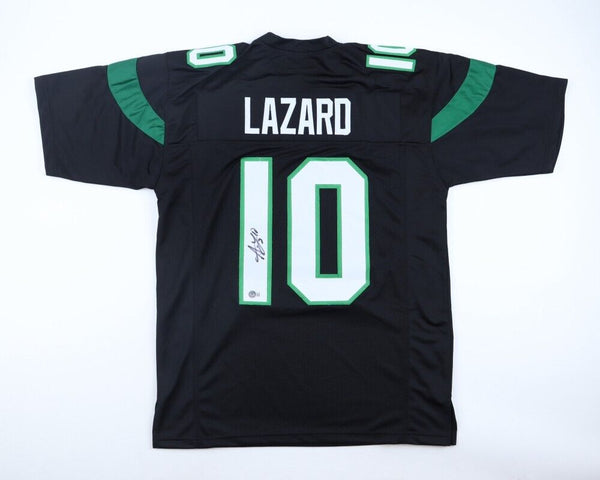 ALLEN LAZARD SIGNED AUTOGRAPHED NEW YORK JETS #10 BLACK JERSEY BECKETT