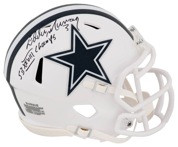 Eddie Murray Signed Cowboys 2022 ALT White Riddell Mini Helmet w/Champs (SS COA)