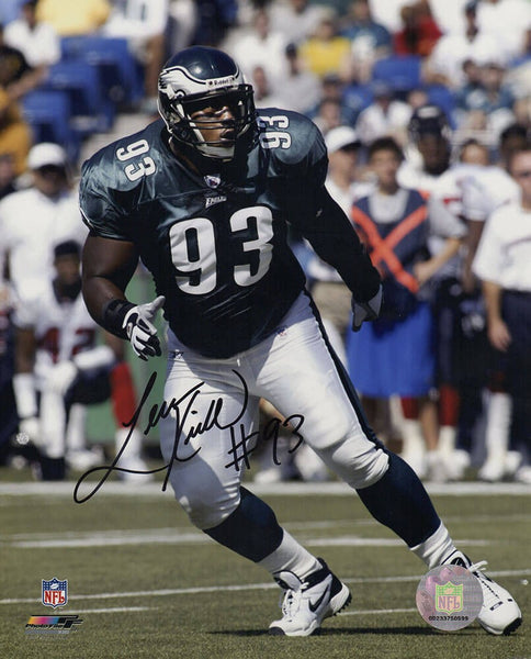 Levon Kirkland Signed Eagles Green Jersey Action 8x10 Photo - (SCHWARTZ COA)