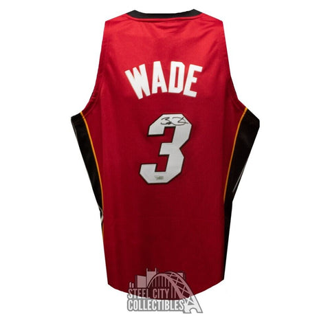 Dwayne Wade Autographed Miami Heat M&N Red Basketball Jersey - Fanatics