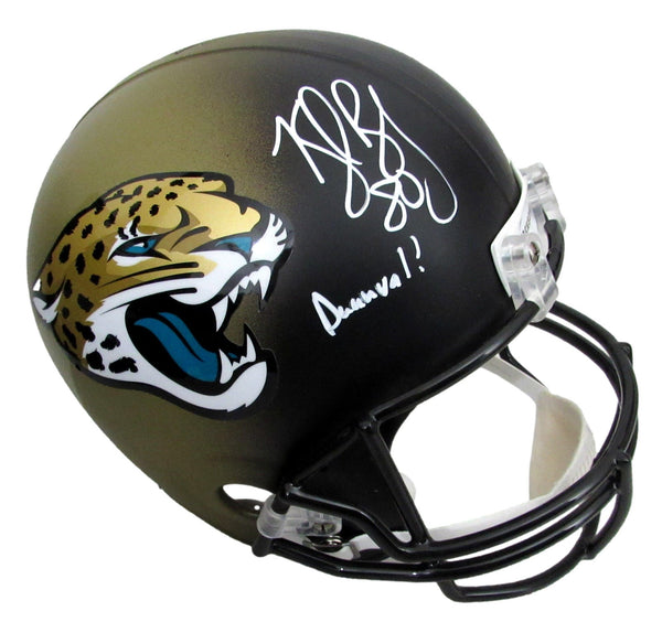 Kyle Brady Signed/Ins Gold Full-Size Speed Replica Helmet Jaguars JSA 208102