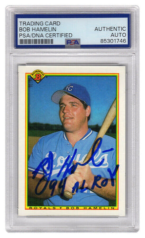 Bob Hamelin Signed Royals 1990 Bowman Rookie Card #379 w/94 AL ROY - (PSA/DNA)