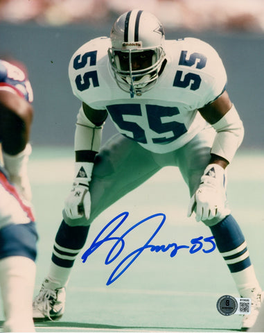 Robert Jones Autographed Dallas Cowboys 8x10 Photo White vs Giants Beckett 56766