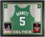 Kevin Garnett Signed Boston Celtics 35" x 43" Framed Jersey (Beckett) 2004 MVP