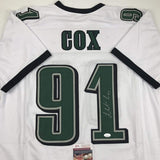 Autographed/Signed FLETCHER COX Philadelphia White Football Jersey JSA COA Auto