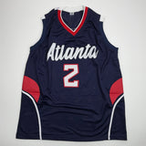 Autographed/Signed Joe Johnson Atlanta Blue Basketball Jersey Beckett BAS COA