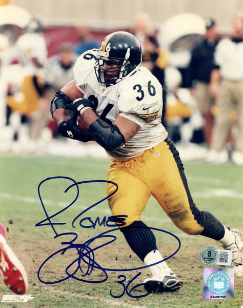 Jerome Bettis Autographed/Signed Pittsburgh Steelers 8x10 Photo Beckett 57672