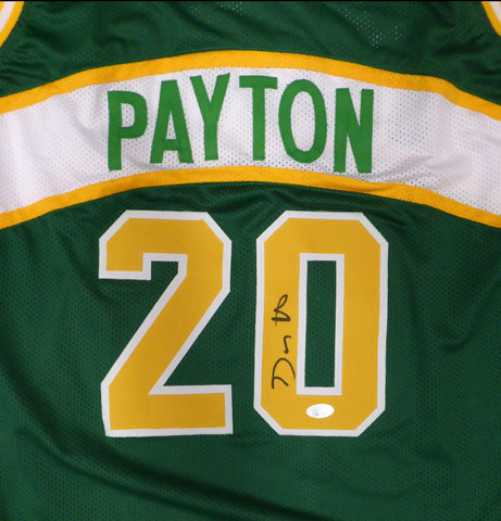 Seattle Supersonics Gary Payton Autographed Signed Green Jersey JSA #WA611387