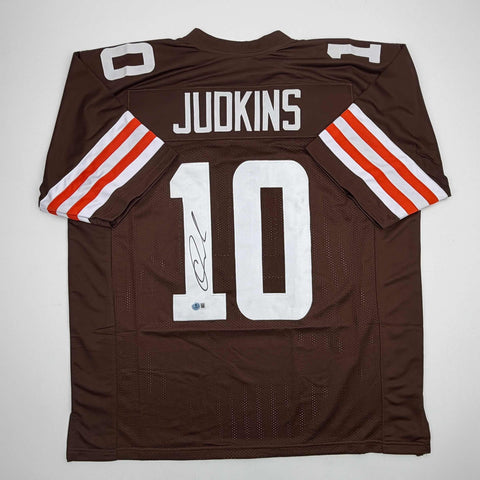 Autographed/Signed Quinshon Judkins Cleveland Brown Jersey Beckett BAS COA