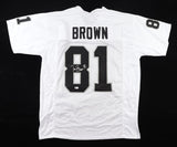 Tim Brown Signed Oakland Raiders Jersey (Beckett) 9xPro Bowl Wide Receiver