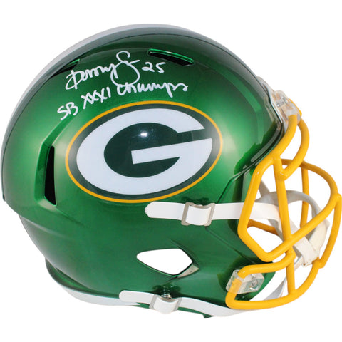 Dorsey Levens Autographed Green Bay Packers F/S Flash Helmet SB Champs PSA 49691